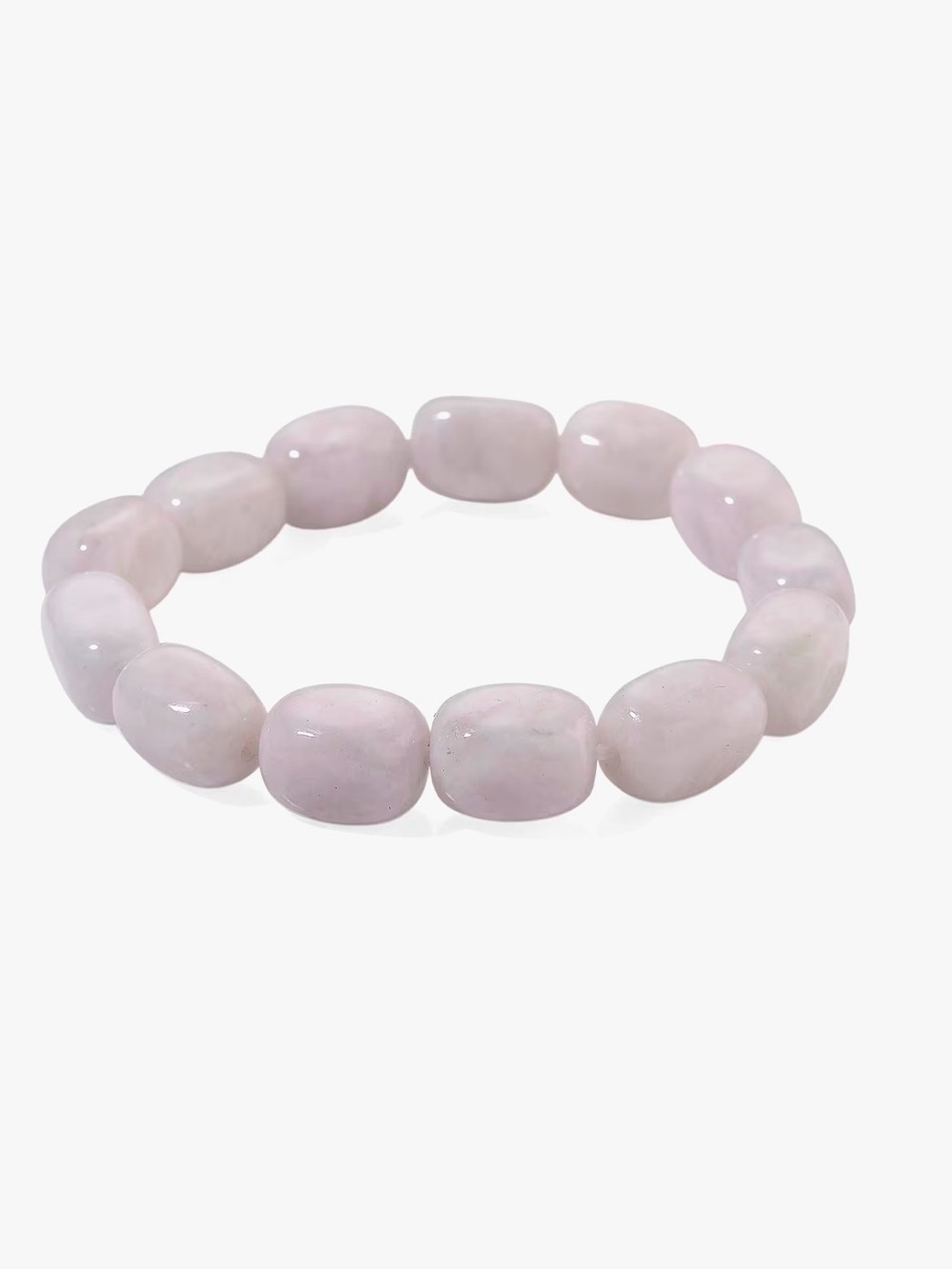 DJoy Women’s  Natural Jade White Cushion Beaded Stretch Bracelet 6.5 in New